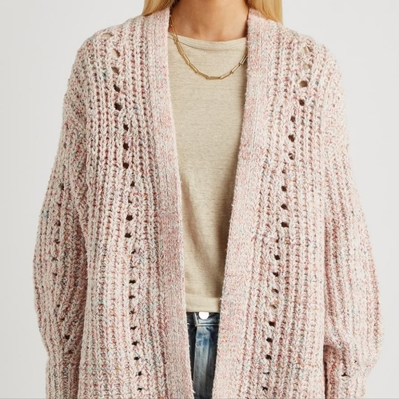 Free People Long Knit Pink Cardigan - Picture 2 of 10